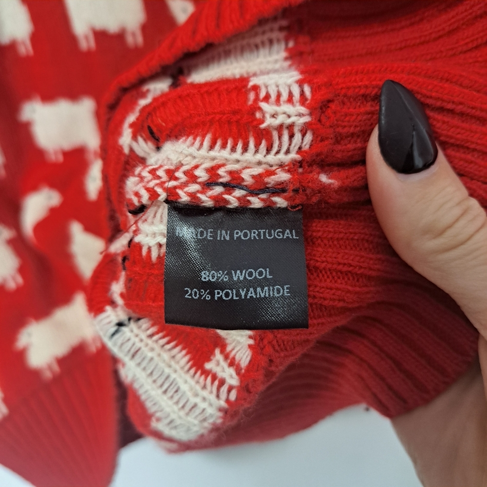 Warm&Wonderful & Rowing Blazers Diana Edition Wool Sheep Sweater Red XS NWOT - Picture 8 of 10